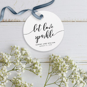 Relax Script Let Love Sparkle Wedding Favour Tags