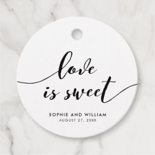 Relax Script Love is Sweet Wedding Favour Tags
