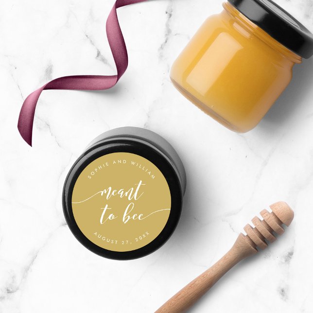 Relax Script Meant to Bee Editable Colour Wedding Classic Round Sticker (Creator Uploaded)