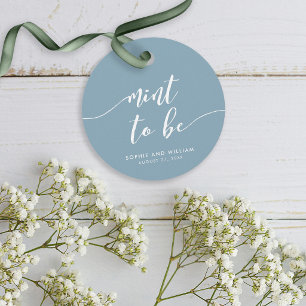Relax Script Mint to Be Editable Colour Wedding Favour Tags