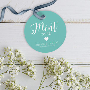 Relax Script Mint to Be Editable Colour Wedding Favour Tags