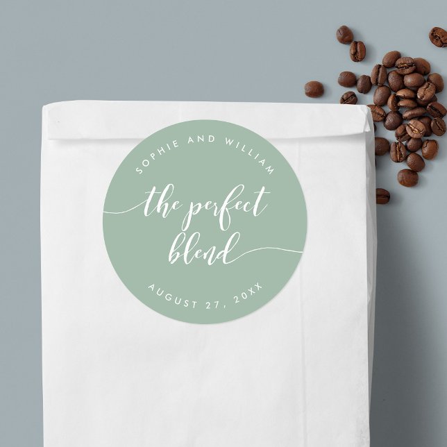 Relax Script Perfect Blend Custom Colour Wedding Classic Round Sticker (Creator Uploaded)