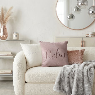Relax Script Rose Cushion