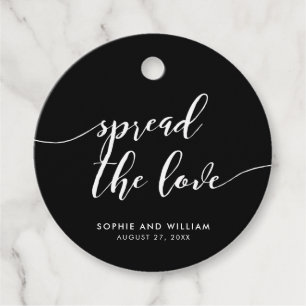 Relax Script Spread the Love Custom Colour Wedding Favour Tags