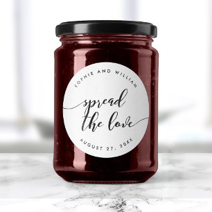 Relax Script Spread the Love Wedding Favour Classic Round Sticker