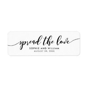 Relax Script Spread the Love Wedding Favour Label Return Address Label