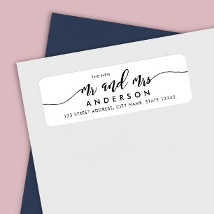 Relax Script The New Mr and Mrs Return Address Label