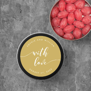 Relax Script With Love Editable Colour Wedding Classic Round Sticker