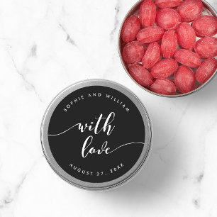 Relax Script With Love Editable Colour Wedding Classic Round Sticker