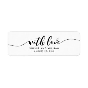 Relax Script With Love Wedding Favour Label Return Address Label