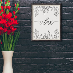 Relax Scripture Bathroom wall art poster