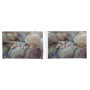 Relax Sea Shells Summer Beach Natural Photo Pillowcase