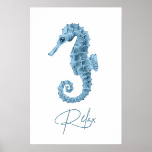 Relax Seahorse Bathroom   Poster
