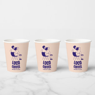 Relax & Sip Minimal logo Paper Cups