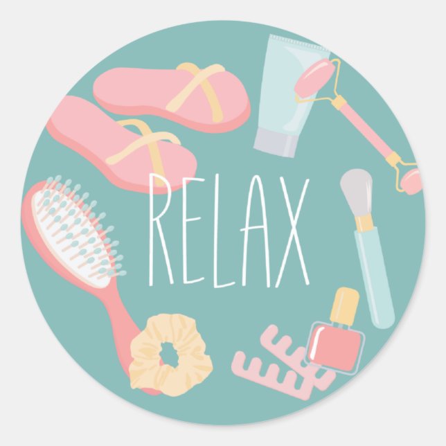 Relax Spa things round Classic Round Sticker (Front)