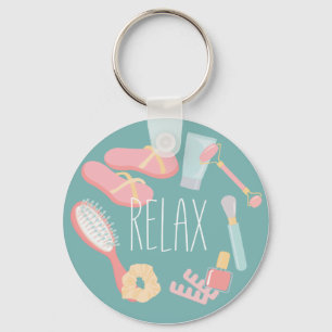 Relax Spa things round Key Ring