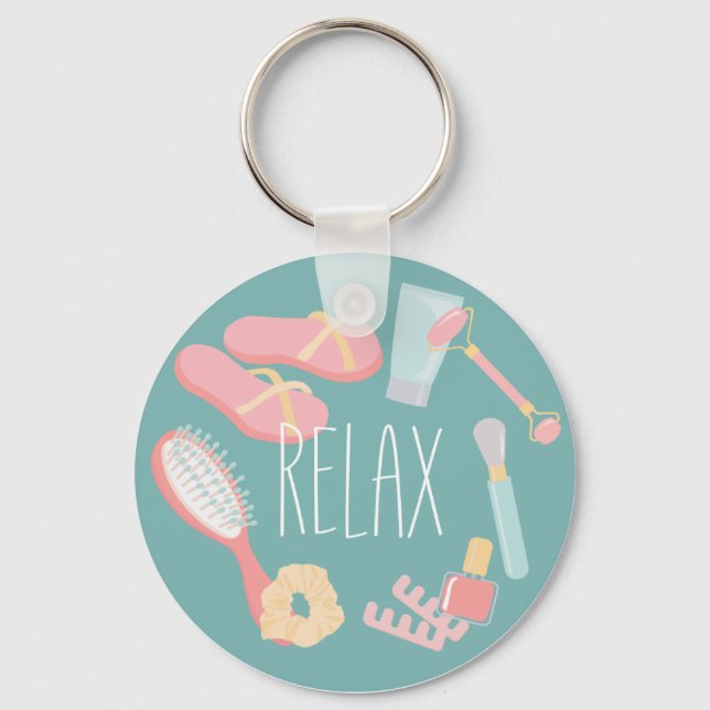 Relax Spa things round Key Ring (Front)
