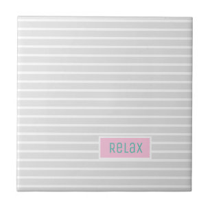 Relax Stripes Pale Pastel Theme Ceramic Tile