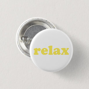 relax, sunny yellow / white round Button