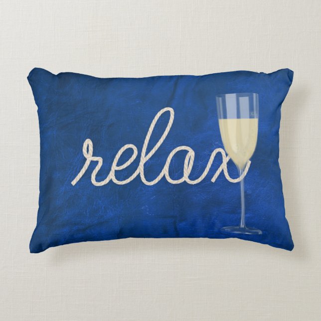 RELAX Text Nautical Rope Accent Pillow (Front)