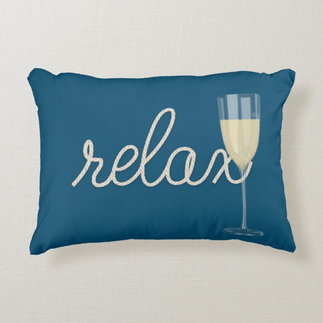 RELAX Text Nautical Rope Decorative Cushion (Front)