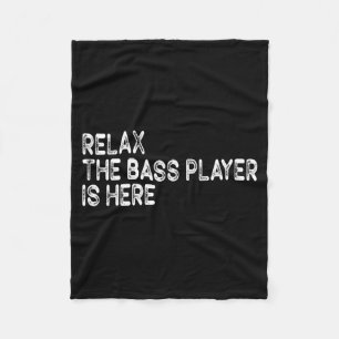 Relax The B Player Is Here Retro Guitar Musician F Fleece Blanket