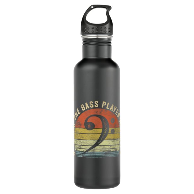 Relax The Bass Player Is Here Bassist Gifts Music  710 Ml Water Bottle (Front)