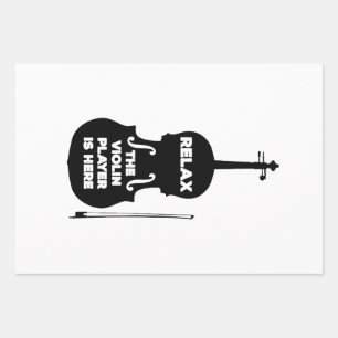 Relax The Violin Player is Here Wrapping Paper Sheet