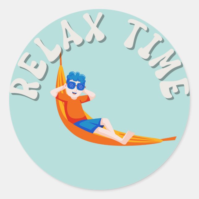 relax time boy Classic Round Sticker (Front)