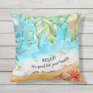 Relax Tropical Beach Outdoor Decor Cushion