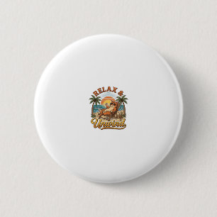Relax & Unwind Beach Cat Vintage Engraving Design_ 6 Cm Round Badge