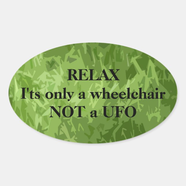 Relax, Wheelchair Oval Sticker (Front)