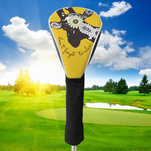 Relax - Yellow Funky Funny Giraffe Golf Head Cover