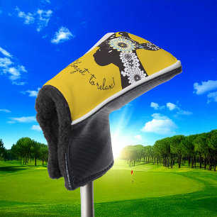 Relax - Yellow Funky Funny Giraffe Golf Head Cover