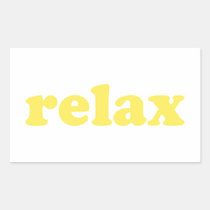 Relax yellow modern typography funny cool rectangular sticker