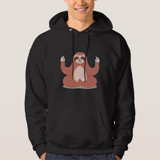 Relax Yoga Sloth Hoodie (Front)