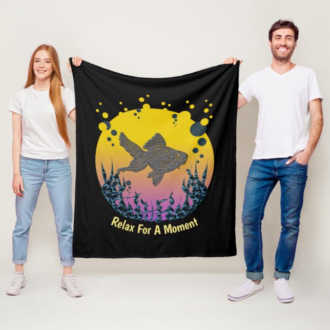 Relax Your Mind Under The Sea Personalise Fleece Blanket (In Situ)