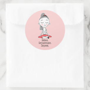 Relax Zen Peace Yoga Classic Round Sticker