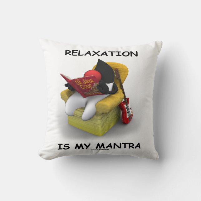 Relaxation Is My Mantra (Open Source Java Duke) Cushion (Front)