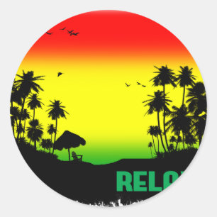 relaxation rasta classic round sticker