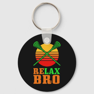 Relaxe Bro Vintage Lacrosse T Shirt Gift American Key Ring