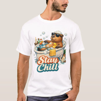 Relaxed Capybara in Bathtub – Stay Chill T-Shirt