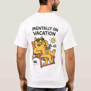 Relaxed cartoon cat lounging with a cocktail T-Shirt