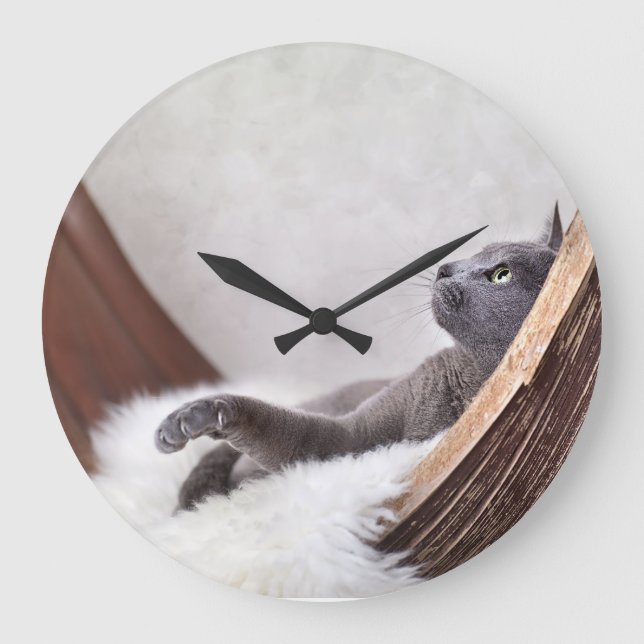 Relaxed Cat Large Clock (Front)