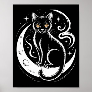 Relaxed Cat Lotus Flower Yoga Meditation Tee _1 Poster