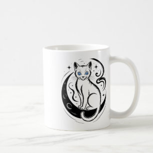 Relaxed Cat Lotus Flower Yoga Meditation Tee Coffee Mug