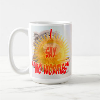 Relaxed Cat ‘No Worries’ Design Coffee Mug