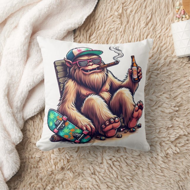 Relaxed creature enjoying a party on a skateboard cushion (Blanket)