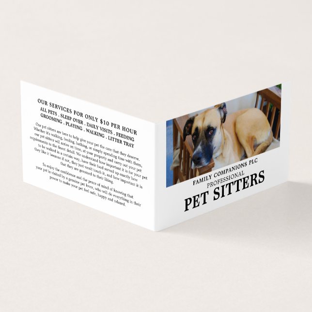 Relaxed Dog, Pet Service Detailed Business Card (Outside)