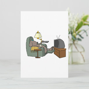 Relaxed Dog Watching TV Invitation